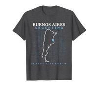 Argentina Buenos Aires Camiseta, Hombre, Jaspeado Oscuro, S