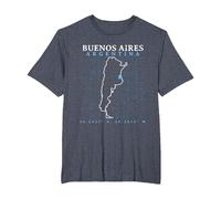 Argentina Buenos Aires Camiseta, Hombre Tallas Grandes, Azul Jaspeado, 5X Alto