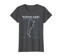 Argentina Buenos Aires Camiseta, Mujer, Jaspeado Oscuro, XXL