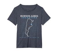Argentina Buenos Aires Camiseta, Mujer Tallas Grandes, Azul Jaspeado, 5XL Grande