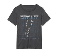 Argentina Buenos Aires Camiseta, Mujer Tallas Grandes, Jaspeado Oscuro, 5XL Grande