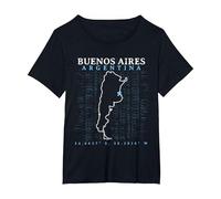 Argentina Buenos Aires Camiseta, Mujer Tallas Grandes, Negro, 5XL Grande