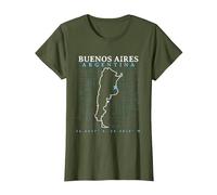 Argentina Buenos Aires Camiseta, Mujer, Verde Oliva, L
