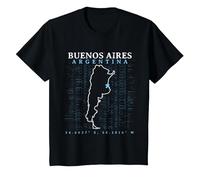 Argentina Buenos Aires Camiseta, Niños, Negro, 4 años