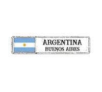 Argentina Cartel de pared de metal vintage de Buenos Aires Ciudad Capital Carteles de metal con bandera de Argentina para hombre, decoración de barra de cueva, letreros de metal de recuerdo de