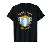 Argentina en Mi Corazón Corazón Patriótico con Sol y Bandera Camiseta