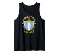 Argentina en Mi Corazón Corazón Patriótico con Sol y Bandera Camiseta sin Mangas