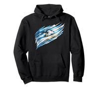 Argentina Football Blue White Soccer Fan Gráfico Artwork Nuevo Sudadera con Capucha