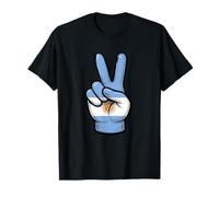Argentina Peace Sign Hand Patriotic Argentine Country Flag Camiseta