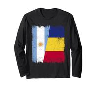 Argentina Rumania Media Bandera Patrimonio Rumano Argentino Manga Larga