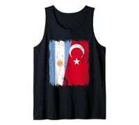 Argentina Turquía Media Bandera Turkiye Turco Argentino Camiseta sin Mangas