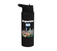 Argentina viaje souvenir Buenos Aires amante bandera argentina Stainless Steel Insulated Water Bottle