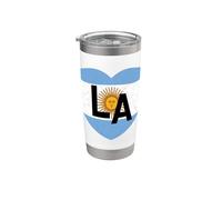 Argentina World Country Flag LA Heart Argentina US Angeles Vaso térmico de acero inoxidable de doble pared