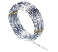 argento filo artigianale di alluminio, Alambre artesanal de aluminio for la fabricación joyas, abalorios florales, 1mm, 1,5mm, 2mm, 10m, 20m(1mm 20m)