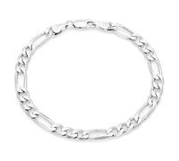 ARGENTO REALE Collar de plata de ley 925 de 3 mm, 3,5 mm, 4 mm, 4,5 mm, 7 mm, 8 mm, 10,5 mm, collar de eslabones Figaro de plata para hombre de 18 a 30 años, Metal, otros