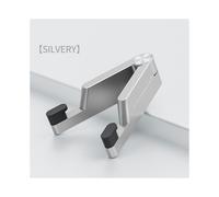 (Argento) T1 Supporto da tavolo pieghevole portatile universale in aluminio con staffa a V per telefono