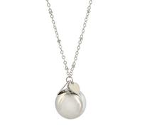 argentoè llamador de ángeles Campanilla bola mexicana rodiada plateada con collar 100 cm corazón blanco
