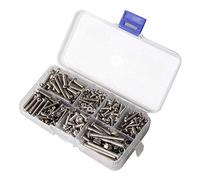 Argerrant 370 unids Kit de Tornillo de Acero Inoxidable Junta de arandela Plana Tuerca de Tornillo Establecimiento de Pernos Actualizado para TRAXXAS UDR 85076-4 1: 7 Coche Modelo (Color : Plata)