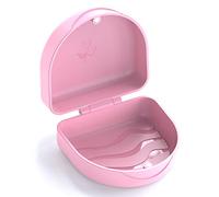 ARGOMAX Caja para Brackets y Férulas Dentales, Estuche Porta Férulas de Descarga con Cierre Magnético, Interior Antideslizante sin Orificios, para Alineadores y Retenedores, 1 Unidad (Rosa)