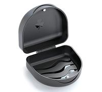 ARGOMAX Caja para Brackets y Férulas Dentales, Estuche Rígido Porta Férulas de Descarga para Dientes, Protector para Alineadores y Retenedores, 1 Unidad (Negro)