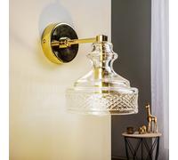 Argon Aplique de pared Crosby con bonita pantalla de cristal