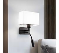Argon Aplique de pared Harry, angular, negro/negro/blanco