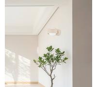 Argon Aplique de pared Mado, beige, Ø 8 cm, acero/vidrio, 1 luz, G9