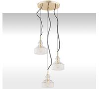 Argon Cruz lámpara colgante 4x7 W latón-transparente 1462