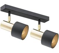 Argon Doria lámpara de techo 2x15 W negro-latón 925