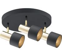 Argon Doria lámpara de techo 3x15 W negro-latón 6006