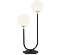 Argon Ferrone lámpara de sobremesa 2x7 W negro-latón-ópalo 7072