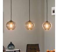 Argon Lámpara colgante Svala Pantallas de cristal redondas 3 luces lineales