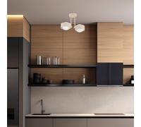 Argon Plafón Mado, beige, 2 luces, altura 24 cm, acero/vidrio