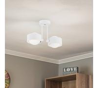 Argon Plafón Mado de acero, blanco, 2 luces