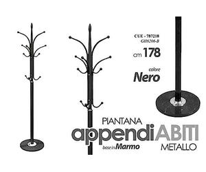 Argonauta Perchero Cue, 178 cm, color negro, 787218
