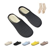 Argumub 2025 Sandalias Planas para Mujer con Estructura de Malla Transpirable Slip-on Pantuflas Anchas con Punta Ancha, Antideslizante Baotou, Negro , 38 EU