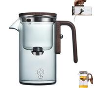 Argumub Witchcraft Tetera de cristal con mango de madera, Enchantea Teapot with Wooden Handle Enchantipot Magic Tea Pot Glass Clear Teapot with Strainer (gris, 520 ml)