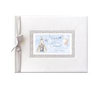 ARGUVAL Libro de firmas Comunión niño Tienda, 27,5 x 23 cm, 64 páginas, Libro de Invitados, Libro de firmas, Recuerdo comunión, Libro en Blanco para firmas Fotos, Álbum Recuerdo, comunión