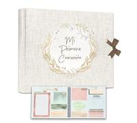 Arguval Libro de Firmas Primera Comunión Niña, Álbum de Recuerdos Orla, Tapa Dura, 29.5x23.5cm, Apaisado, Regalo Comunión