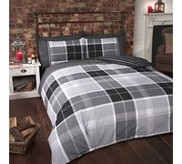 Argyle - Funda de edredón para Cama de Matrimonio, poliéster, Gris, Matrimonio