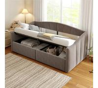 Arhatreya Sofá cama 90 x 200 cm, cama tapizada con somier, sofá cama con almacenamiento hidráulico, cama individual para salón, habitación de invitados, dormitorio (sin colchón), tela de terciopelo
