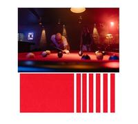 ARHEORMUH Paño de Billar Mantel De Billar Precortado De 9 Pies/2,8 M, Kit De Reemplazo De Fieltro De Mesa De Billar De Estambre con 6 Tiras De Tela De Riel Precortadas(Red)