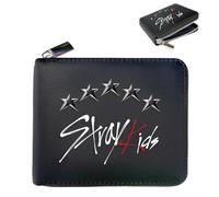 ARHZ 1 Artículo Merchandising Skzoo Kids de Stray Gadget Portamonedas Unisex SKZ en piel PU, cremallera y dije de estrella, Portamonedas de almacenamiento Kpop, talla 繳nica, Estilo retro