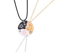 ARHZ 3 Pieces Friendship Necklace Stars Sun Moon, Collar de Amistad Para 3, Colgantes Para Collares, Bff Necklace Collar de Amistad Para Mejor Niña Siempre Regalo de Cumpleaños Colgante