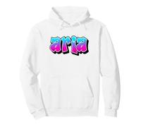 Aria Graffiti Nombre Personalizado Azul Rosa Mujeres Niñas Sudadera con Capucha