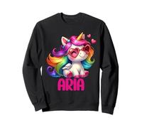 Aria Nombre Personalizado Colorido Unicornio Mujer Ni Sudadera