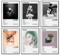 Ariana Grande - Juego de pósteres de álbum musical, colección de seis diseños únicos y vibrantes para verdaderos fanáticos, decora la sala de estar, el dormitorio, el aula de música y el dormitorio