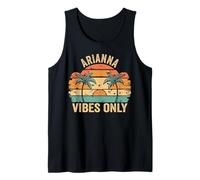 Arianna Vibes Only Cute Retro Girls Arianna Name Camiseta sin Mangas