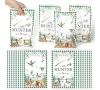 ArianQicult 50 bolsas de regalo de fiesta de pato Mallard para baby shower, bolsas de golosinas de caza de patos, A Little Hunter Is On The Way, paquete de regalo de dulces de plástico, suministros de