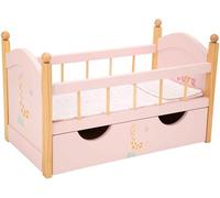 ARIAS-Cama de Madera con cajón de la colección Nature. Incluye una Almohada y Colcha a Juego. Medidas: 52,5x29,50x32 CM. Juguete Niños +3 años (ARI21584)
